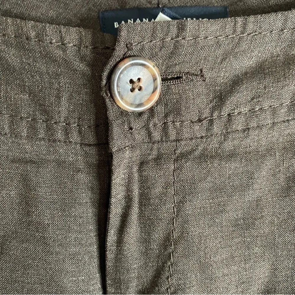 Banana Republic Linen blend Brown pants Stretch Comfy Office Casual Straight leg